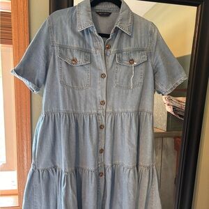 Denim Button-Up Dress